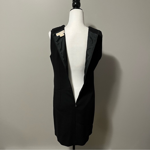 Michael Kors Sleeveless Mid Length Sheath Black Dress Studded Accents - Picture 9 of 11